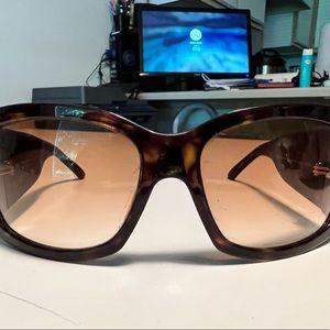 Dior brown tortoise shell Dior sunglasses.